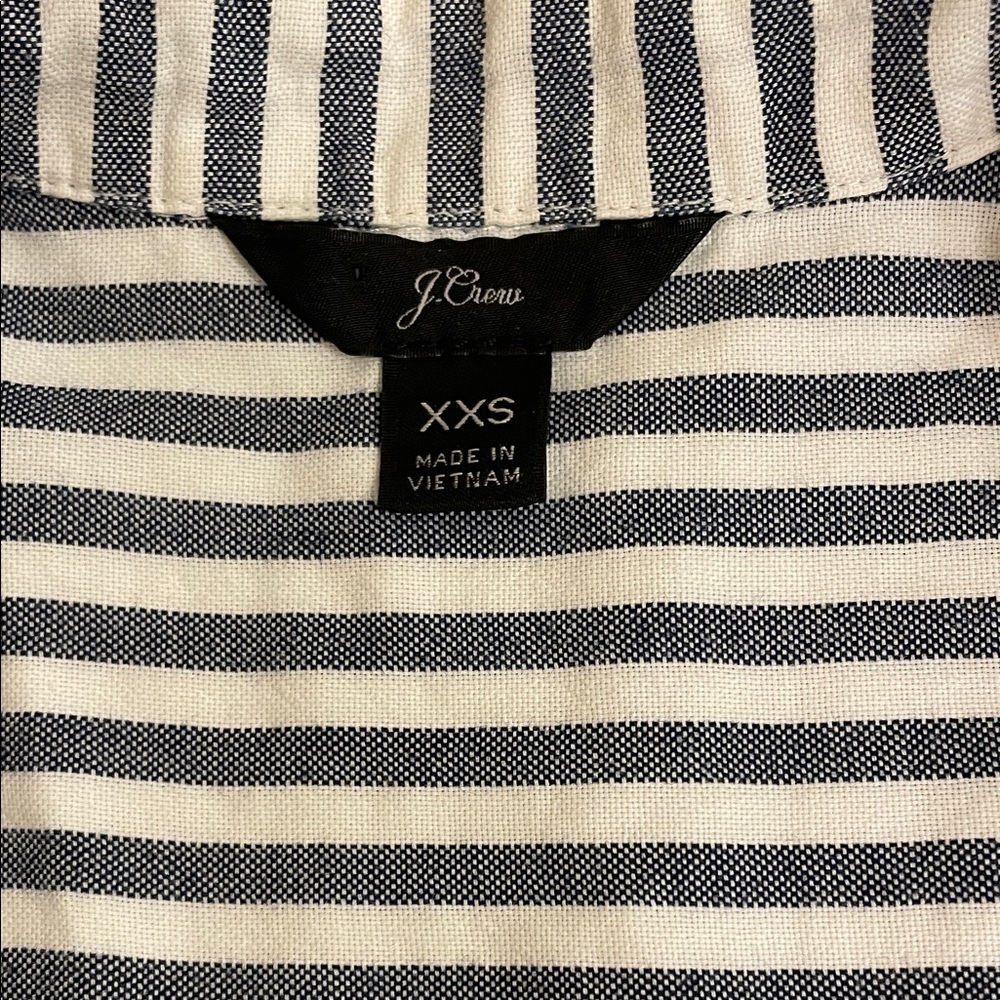 J. Crew 100% Cotton Striped Button-Down Shirt - Navy & White - Picture 2 of 5